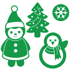 Adorable Christmas Stickers Featuring Festive Characters and Holiday Cheer