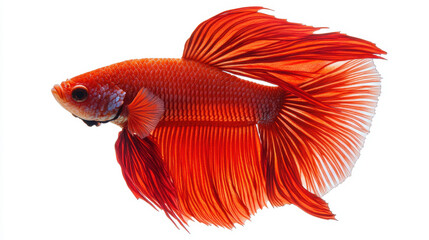 Fototapeta premium Stunning Red Betta Fish in Hyperrealistic Style