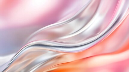 Fototapeta premium Abstract background with vibrant neon colors. Shiny, silvery fabric with a holographic hue. Vibrant iridescent colors in blue, hot pink, and purple.