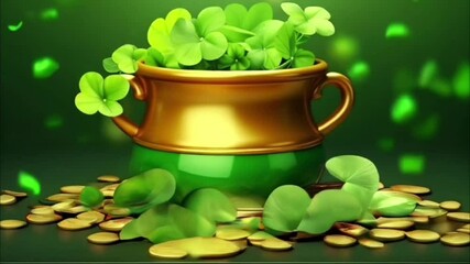 Traditional hat with shamrock for celebration holiday st Patrick's day