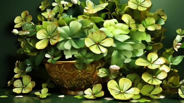 Traditional hat with shamrock for celebration holiday st Patrick's day