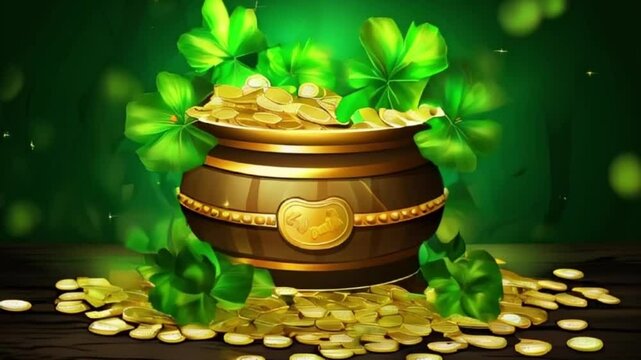Traditional hat with shamrock for celebration holiday st Patrick's day