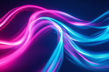 Obraz premium Colorful Light Trails with Glowing Neon Waves and Vibrant Energy Flow 
