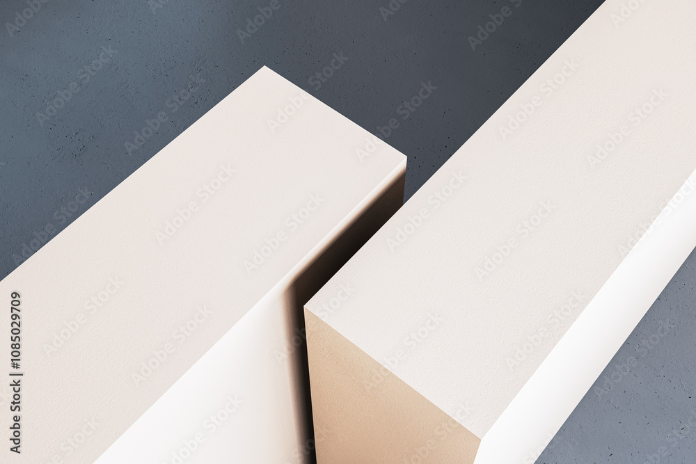 Poster Abstract Geometric Blocks on Textured Surface. 3D Rendering