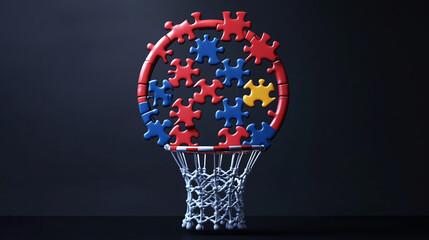 A basketball court floating in space, with each line and marking forming constellations, symbolizing the universal principles of competition and play