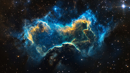 Obraz premium Stunning cosmic nebula glowing with vibrant colors in deep space captured by powerful telescope