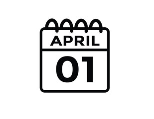 
 april 1 calendar icon Date Month calendar icon vector illustration

