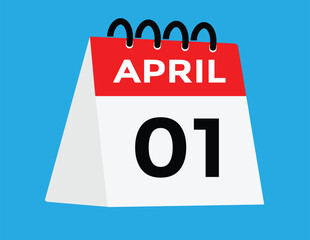  april 1 calendar icon Date Month calendar icon vector illustration