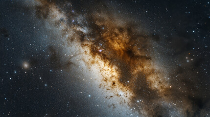 Fototapeta premium Stunning view of a galaxy with bright stars and cosmic dust in deep space at night