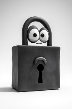 Padlock with eyes