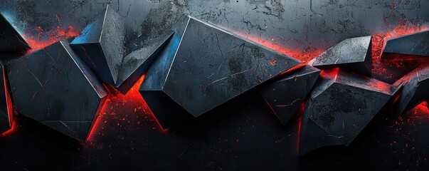 Abstract geometric background with sharp red and black angular shapes for modern iPhone wallpaper design