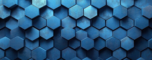 Blue gradient hexagon background with modern abstract pattern for iPhone wallpaper and digital design