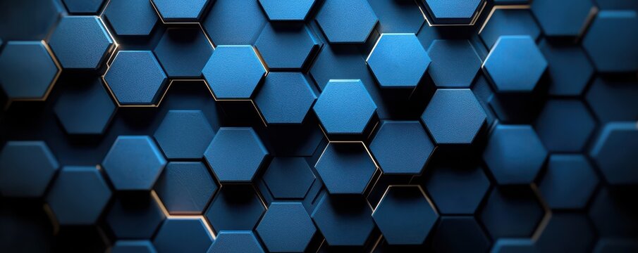 Blue gradient hexagon background with a modern geometric design ideal for iPhone wallpaper or digital art projects