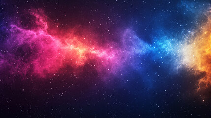 Naklejka premium Vibrant cosmic nebula showcasing colorful gas clouds and stars in deep space at night
