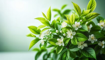 Obraz premium flowers on green background