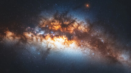 Stunning view of a colorful galaxy filled with stars and cosmic dust in the night sky