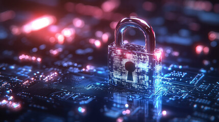 Security padlock in circuit board