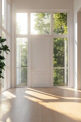 Obraz premium Empty Room with Window and Plant