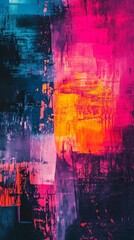 Naklejka premium Graphic Arts neon abstract painting, intricate patterns, vivid hues, digital art style