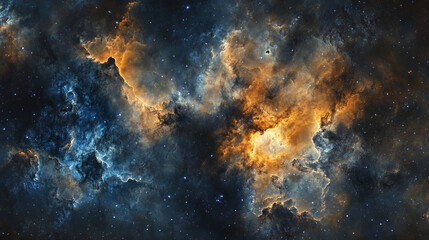 Fototapeta premium Stunning cosmic nebula with vibrant colors illuminating the vastness of space at night
