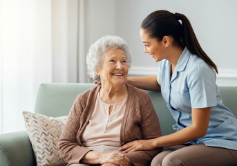 Caring for Elderly Woman