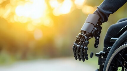 Robotic Hand on Wheelchair in Natural Light