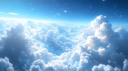 Blue sky with small clouds clean background, Beautiful sky clouds background, Blue sky with white clouds