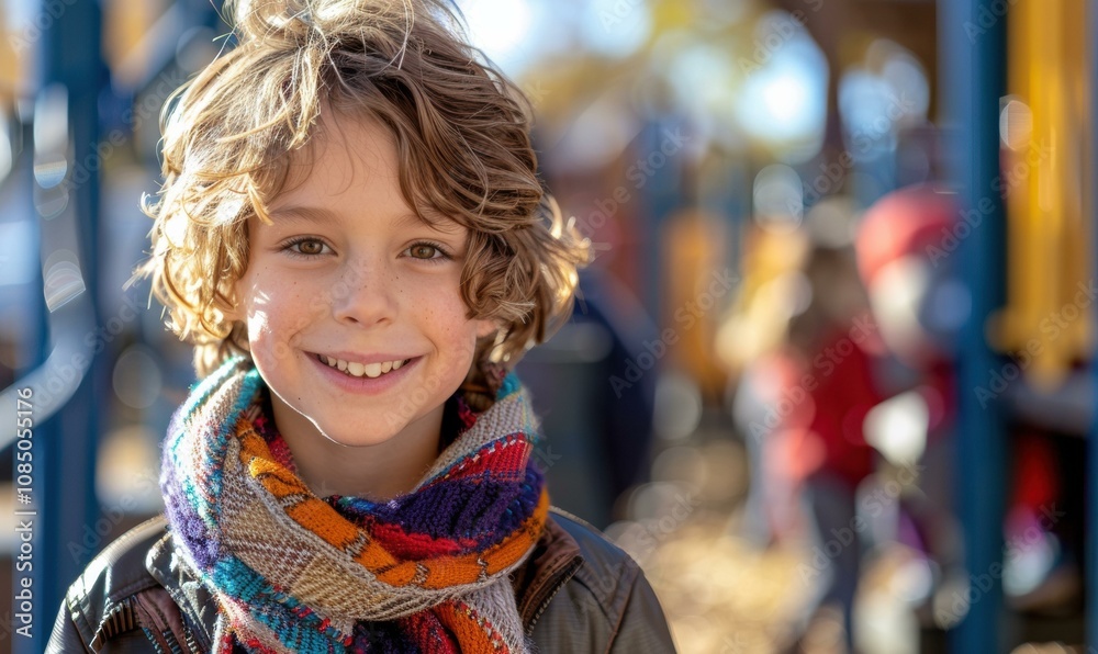 Canvas Prints Happy child smiling outdoors. AI.