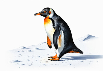 Fototapeta premium Gentoo Penguin Walking on Antarctic Ice