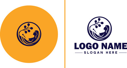 Infertility Clinic icon Fertility clinic Reproductive clinic IVF clinic flat logo sign symbol editable vector