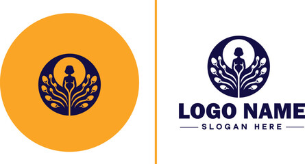 Infertility Clinic icon Fertility clinic Reproductive clinic IVF clinic flat logo sign symbol editable vector