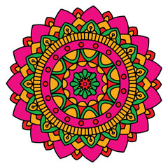 The colors design in the center of a flower Vintage mandala with floral background