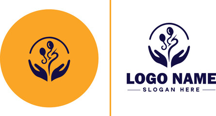 Infertility Clinic icon Fertility clinic Reproductive clinic IVF clinic flat logo sign symbol editable vector