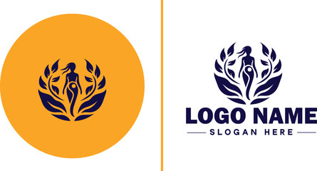 Infertility Clinic icon Fertility clinic Reproductive clinic IVF clinic flat logo sign symbol editable vector