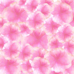 Watercolor vector illustration. Seamless pattern of sweet pink flowers. Seamless pattern for beauty products or other.