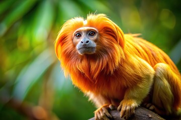 Obraz premium Golden Lion Tamarin Long Exposure Brazil Wildlife Photography AI Art