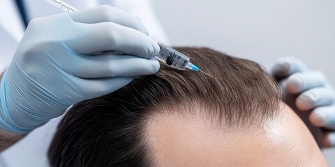 Fototapeta premium Hair transplant surgery procedure medical clinic health and wellness sterile environment close-up view revitalizing confidence