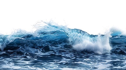 Obraz premium A dynamic ocean wave captured in vibrant blue hues, showcasing the beauty of nature's power.