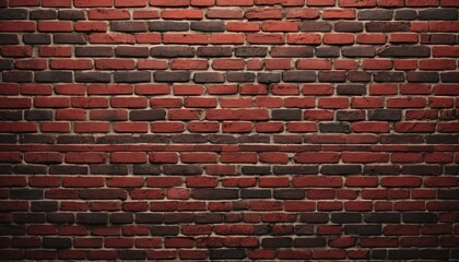 Red brick wall background with textured bricks and cement pattern.