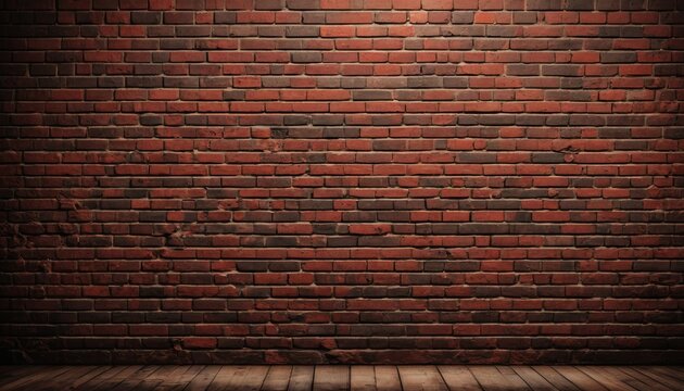 Red brick wall background with textured bricks and cement pattern.