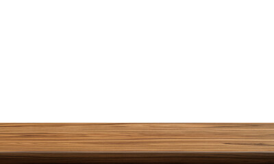 empty wooden table front view isolated PNG transparent.