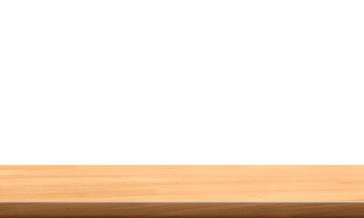 empty wooden table front view isolated PNG transparent.