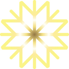Snowflakes geometry gold line icon