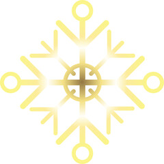 Snowflakes geometry gold line icon