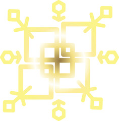 Obraz premium Snowflakes geometry gold line icon