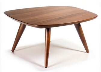 Stylish Brown Coffee Table with Irregular Triangular Shape Isolated on White Background for Modern Home Decor and Interior Design Inspiration