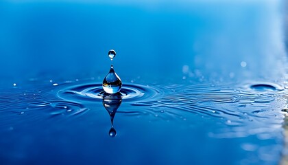 water drop on blue