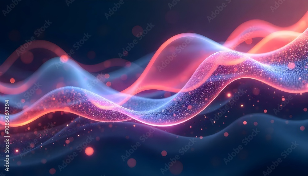 Wall mural abstract background with dynamic waves. 3d rendering, 3d illustration.