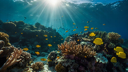 Fototapeta premium coral reef and fish