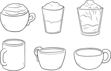 Obraz premium vector set of beverage cup